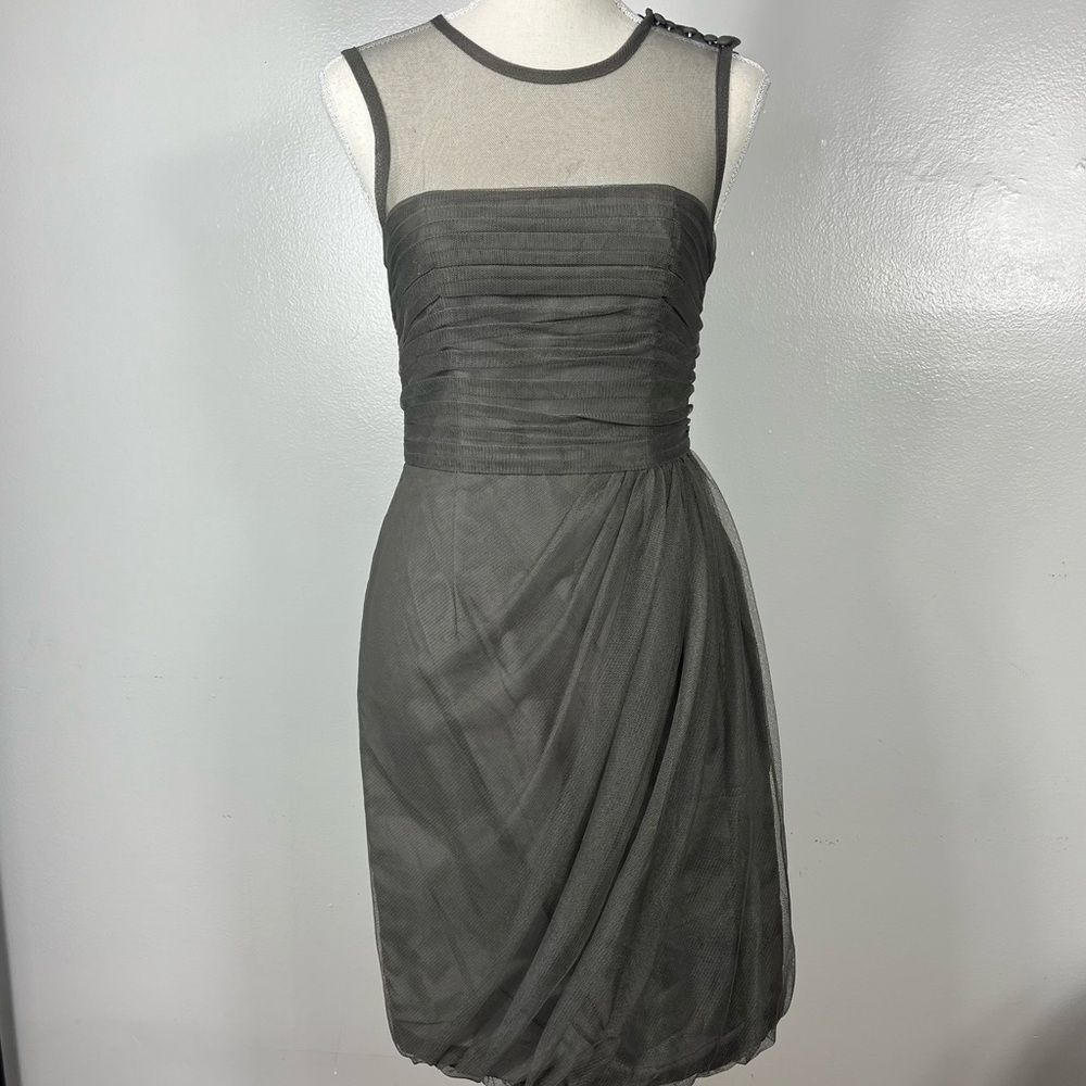 White by Vera Wang charcoal gray tulle dress sz 2